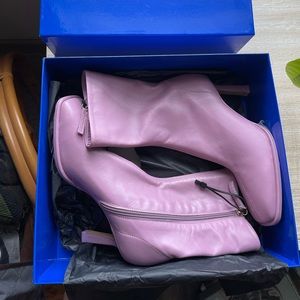 7.5 mid calf mauve pink booties